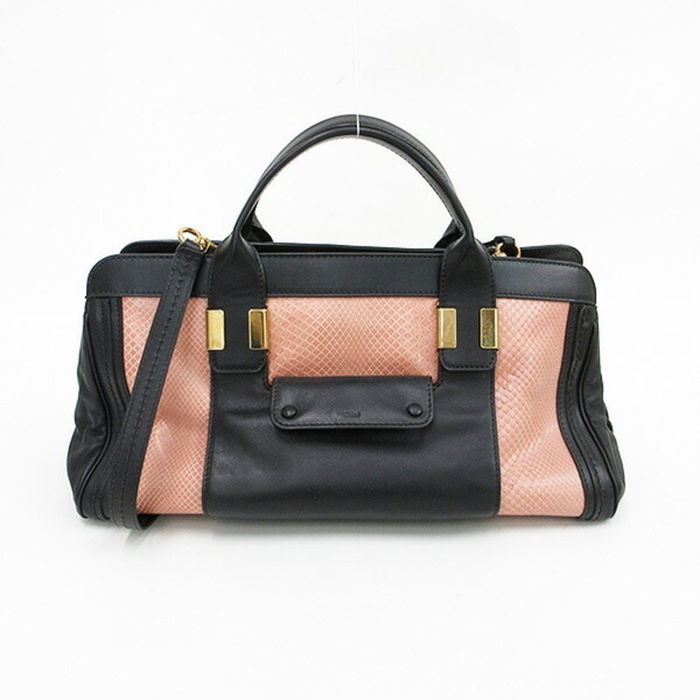 Chloe Bag Crossbody Black Pink Python Leather - image 1